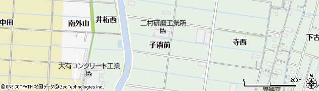 愛知県愛西市森川町（子消前）周辺の地図
