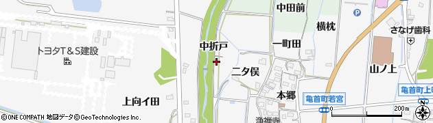 愛知県豊田市亀首町中折戸周辺の地図
