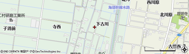 愛知県愛西市森川町（下古川）周辺の地図