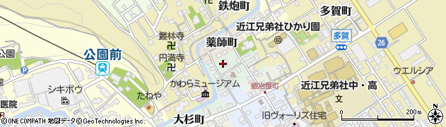 滋賀県近江八幡市大工町17周辺の地図
