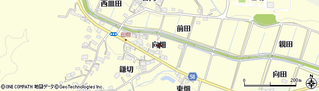 愛知県豊田市田籾町向畑周辺の地図