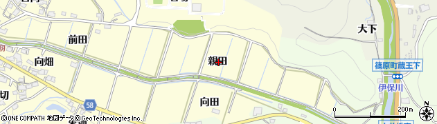 愛知県豊田市田籾町親田周辺の地図
