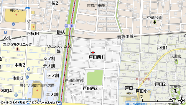 〒454-0967 愛知県名古屋市中川区戸田西の地図