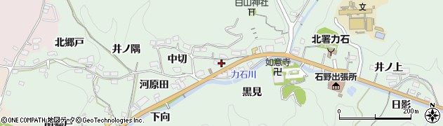 愛知県豊田市力石町（中切）周辺の地図