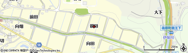 愛知県豊田市田籾町（親田）周辺の地図