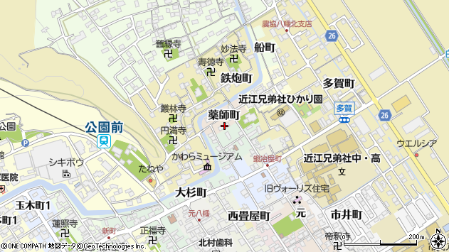 〒523-0826 滋賀県近江八幡市薬師町の地図