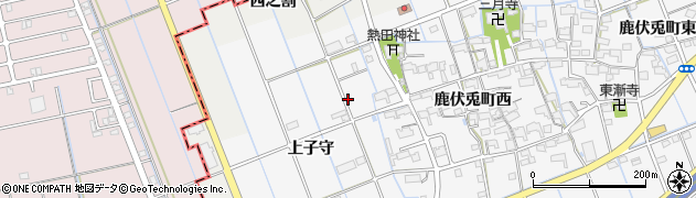 愛知県津島市鹿伏兎町上子守82周辺の地図