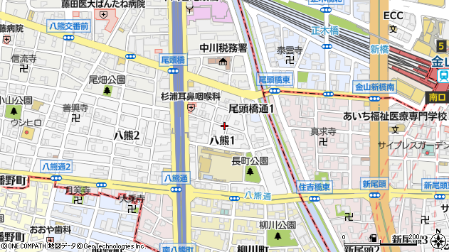 〒454-0013 愛知県名古屋市中川区八熊の地図