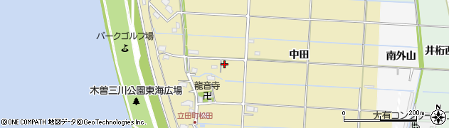 愛知県愛西市立田町松田82周辺の地図