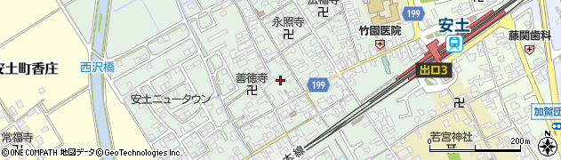 滋賀県近江八幡市安土町常楽寺887周辺の地図