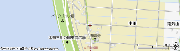 愛知県愛西市立田町松田74周辺の地図