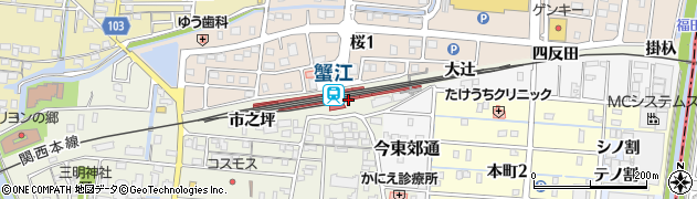 蟹江駅周辺の地図
