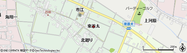 愛知県愛西市西條町（東善太）周辺の地図