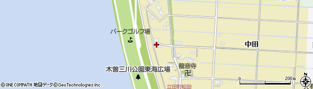愛知県愛西市立田町松田61周辺の地図