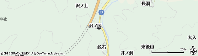 愛知県豊田市足助町（沢ノ尻）周辺の地図