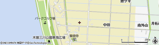 愛知県愛西市立田町松田周辺の地図