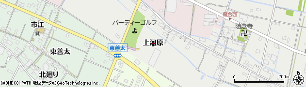 愛知県愛西市落合町（上河原）周辺の地図