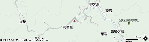 愛知県豊田市足助町（茗荷草）周辺の地図