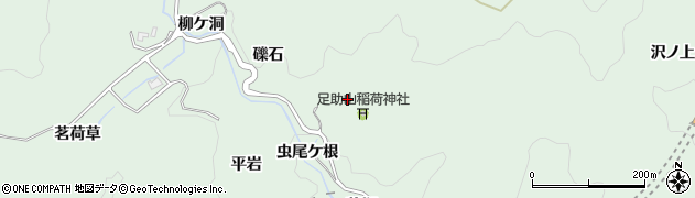 愛知県豊田市足助町（虫尾ケ根）周辺の地図