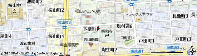 愛知県名古屋市昭和区下構町周辺の地図