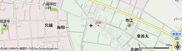 愛知県愛西市西條町（西善太）周辺の地図