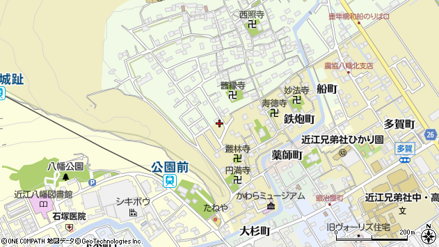 〒523-0821 滋賀県近江八幡市多賀町の地図