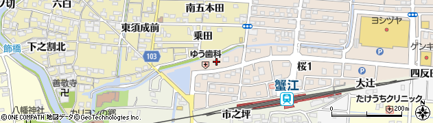 愛知県海部郡蟹江町今乗田周辺の地図