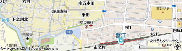 愛知県蟹江町（海部郡）今（乗田）周辺の地図
