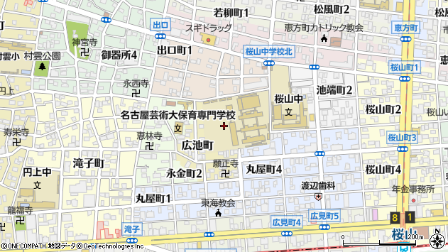 〒466-0042 愛知県名古屋市昭和区広池町の地図