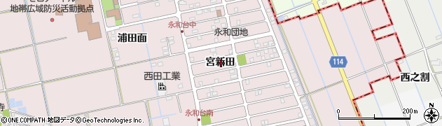 愛知県愛西市大井町宮新田周辺の地図