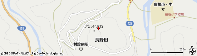 愛知県豊根村（北設楽郡）上黒川（長野田）周辺の地図