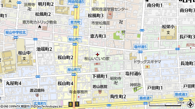 〒466-0024 愛知県名古屋市昭和区大和町の地図