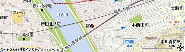 愛知県名古屋市中川区富田町大字前田周辺の地図