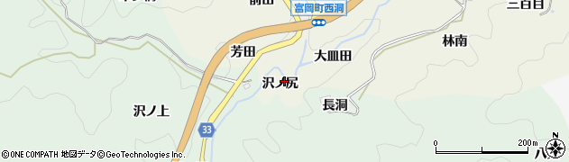 愛知県豊田市富岡町沢ノ尻周辺の地図