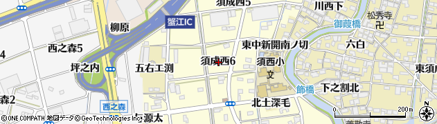 愛知県海部郡蟹江町須成西6丁目周辺の地図
