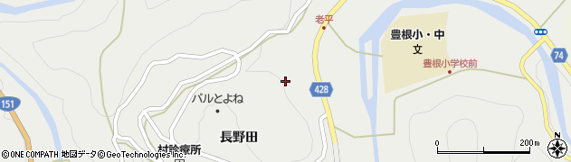 愛知県豊根村（北設楽郡）上黒川（老平）周辺の地図