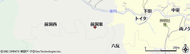 愛知県豊田市下室町（前洞東）周辺の地図