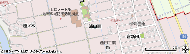 愛知県愛西市大井町（浦田面）周辺の地図