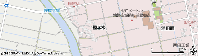 愛知県愛西市大井町（樫ノ木）周辺の地図