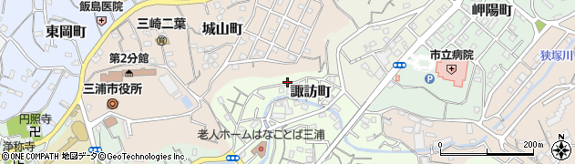 神奈川県三浦市諏訪町周辺の地図