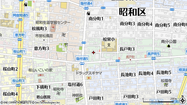 〒466-0848 愛知県名古屋市昭和区長戸町の地図