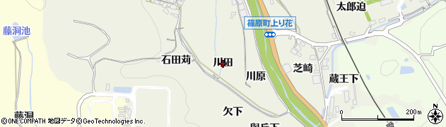 愛知県豊田市篠原町（川田）周辺の地図