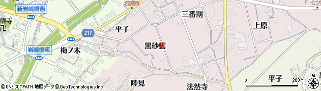 愛知県日進市岩藤町黒砂雲周辺の地図