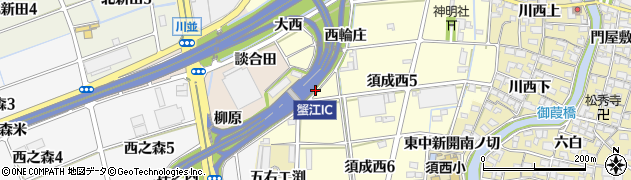 愛知県海部郡蟹江町須成西中新開周辺の地図