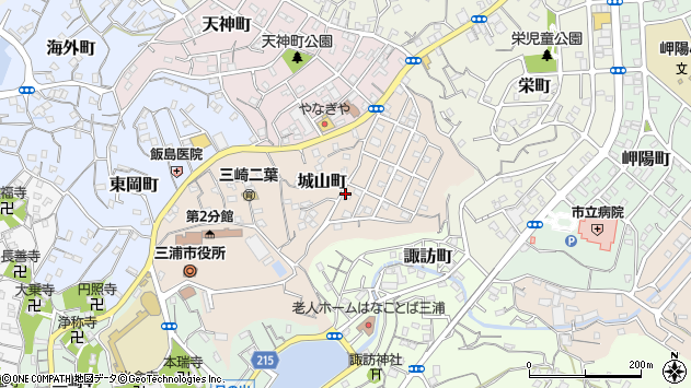 〒238-0235 神奈川県三浦市城山町の地図