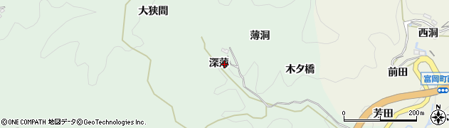 愛知県豊田市足助町（深薄）周辺の地図