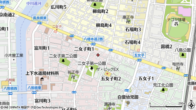〒454-0036 愛知県名古屋市中川区二女子町の地図
