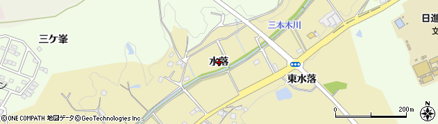愛知県日進市三本木町（水落）周辺の地図