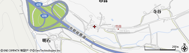 京都府船井郡京丹波町市森ウバ周辺の地図