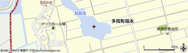 琵琶池周辺の地図